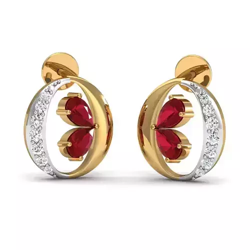 Women Pear Diamond Earrings 3dm STL FBX OBJ Render Details 3D print model