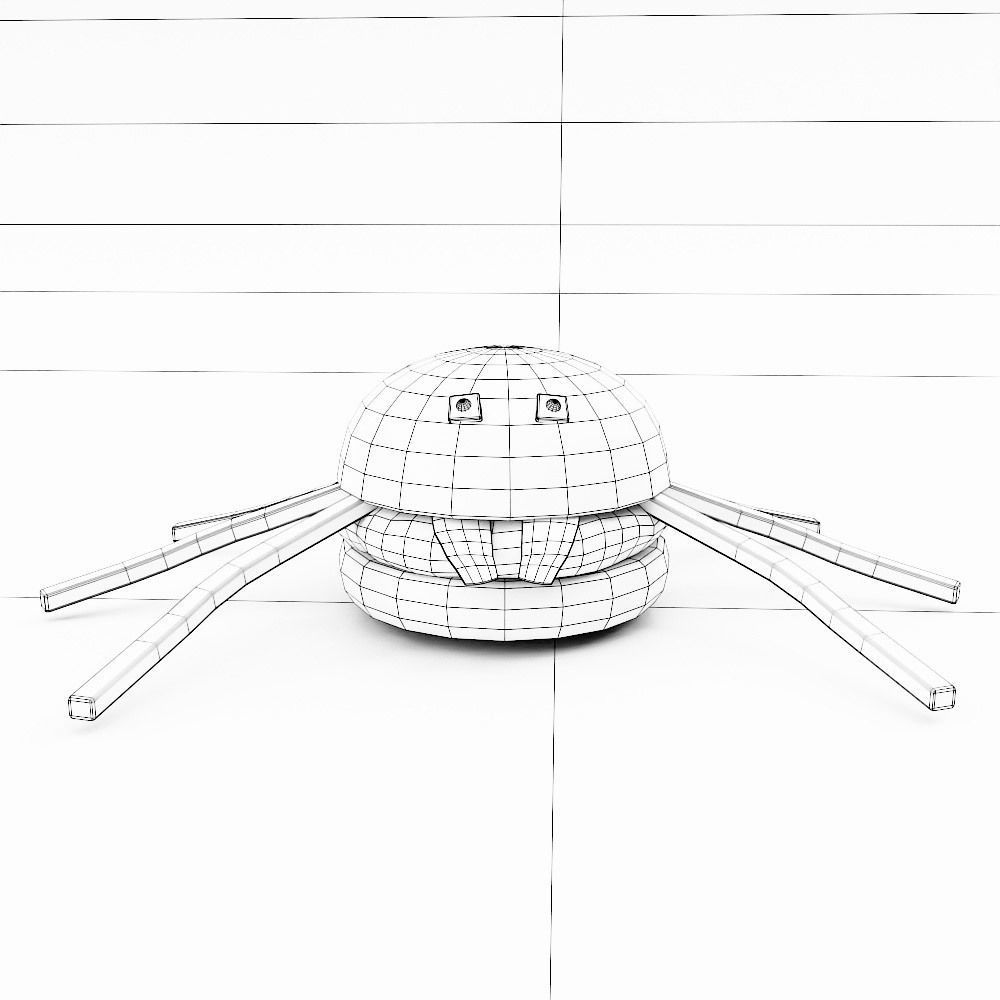 Spider burger Halloween food low poly 3d model  Low-poly 3D model_5