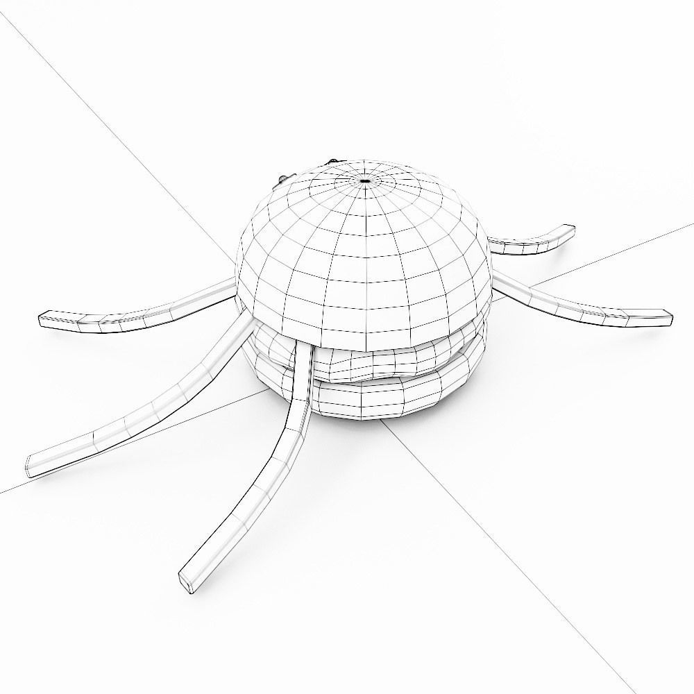 Spider burger Halloween food low poly 3d model  Low-poly 3D model_7