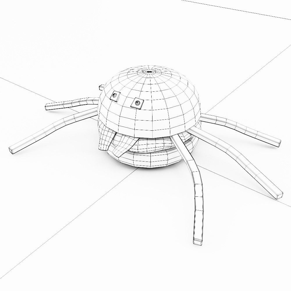 Spider burger Halloween food low poly 3d model  Low-poly 3D model_6