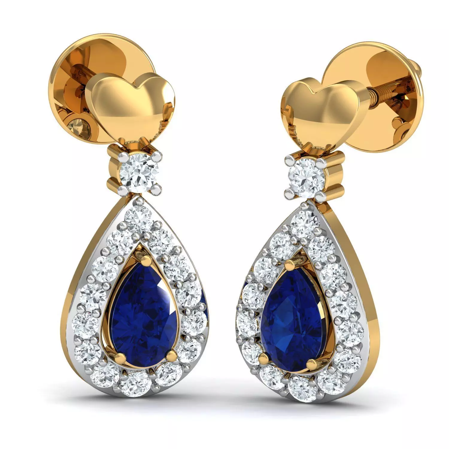 Women Pear Diamond Earrings 3dm STL FBX OBJ Render Details 3D print model