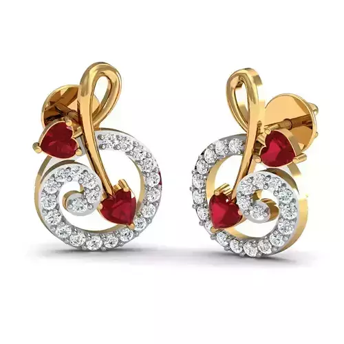 Women Earrings 3dm STL FBX OBJ Render Details 3D print model