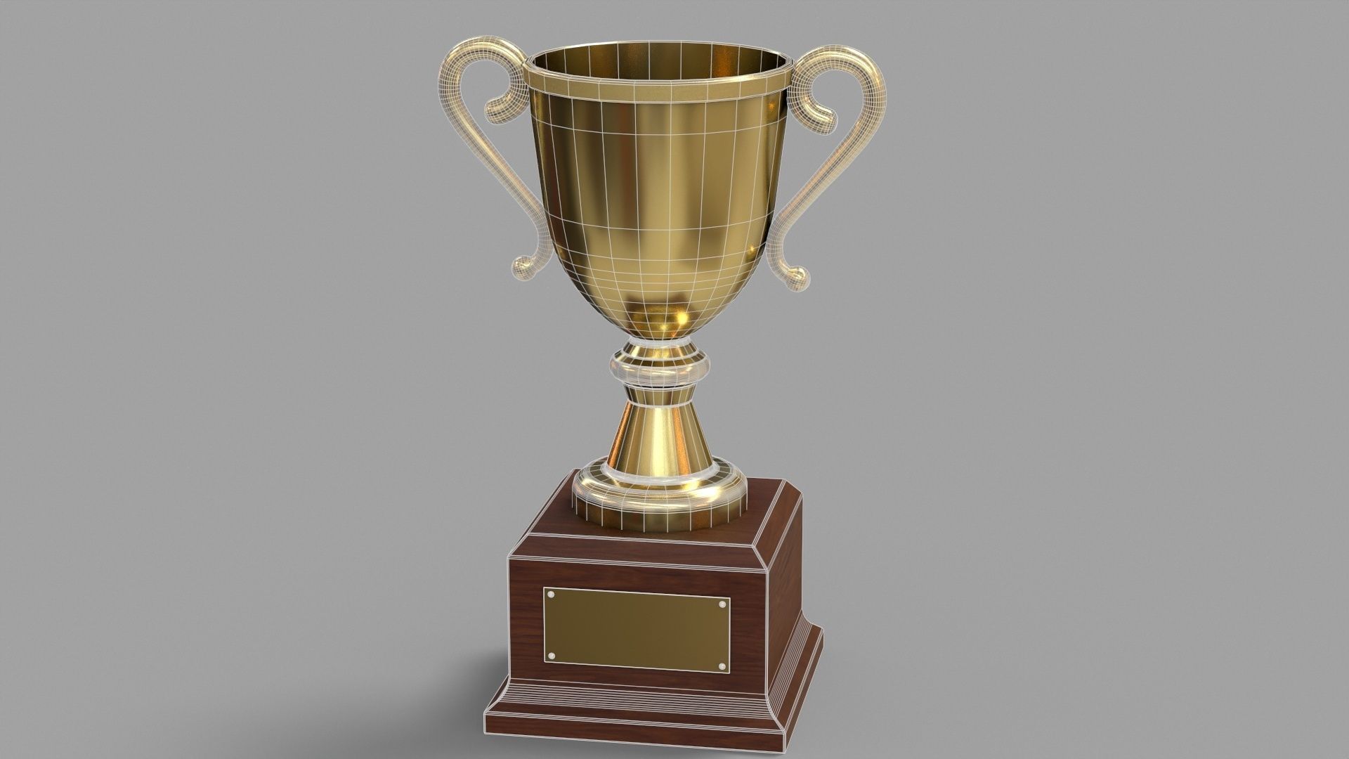 Gold Trophy  Low-poly 3D model_10