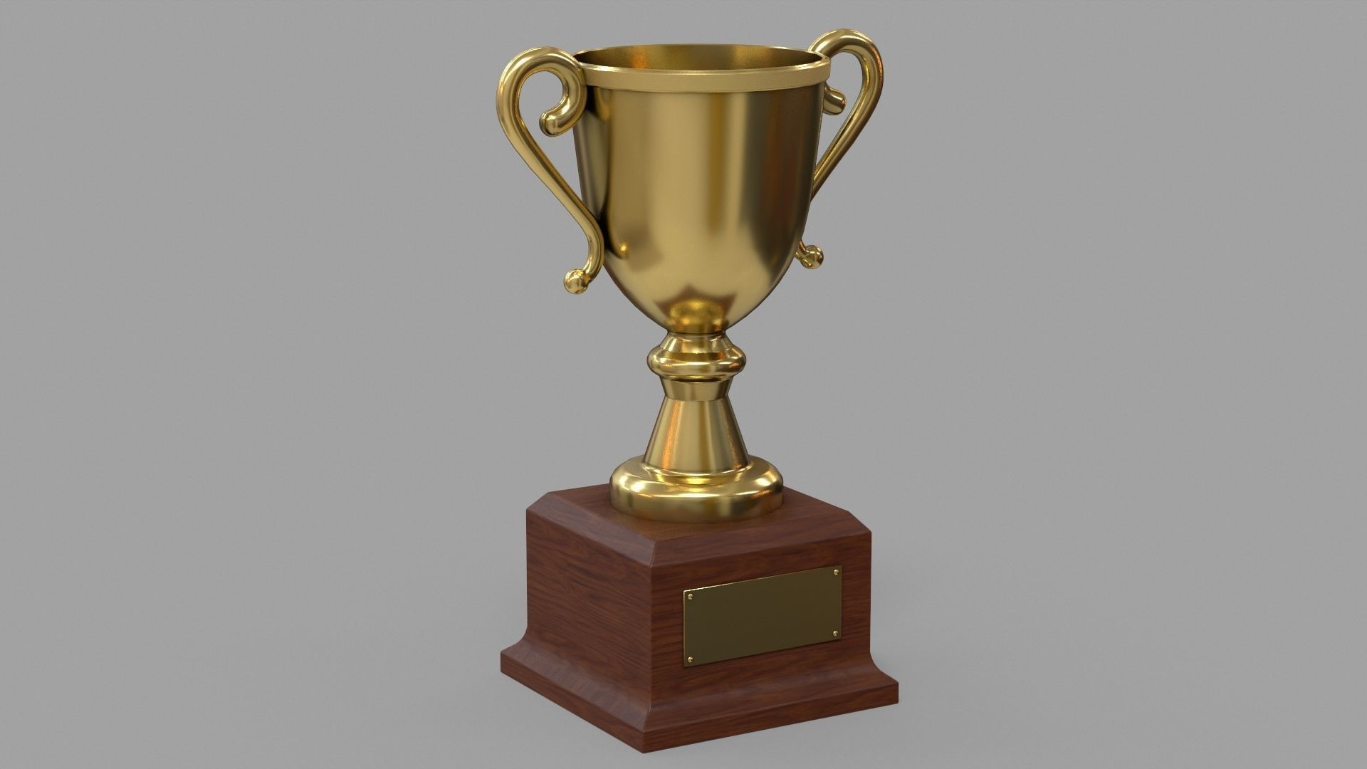 Gold Trophy  Low-poly 3D model_3