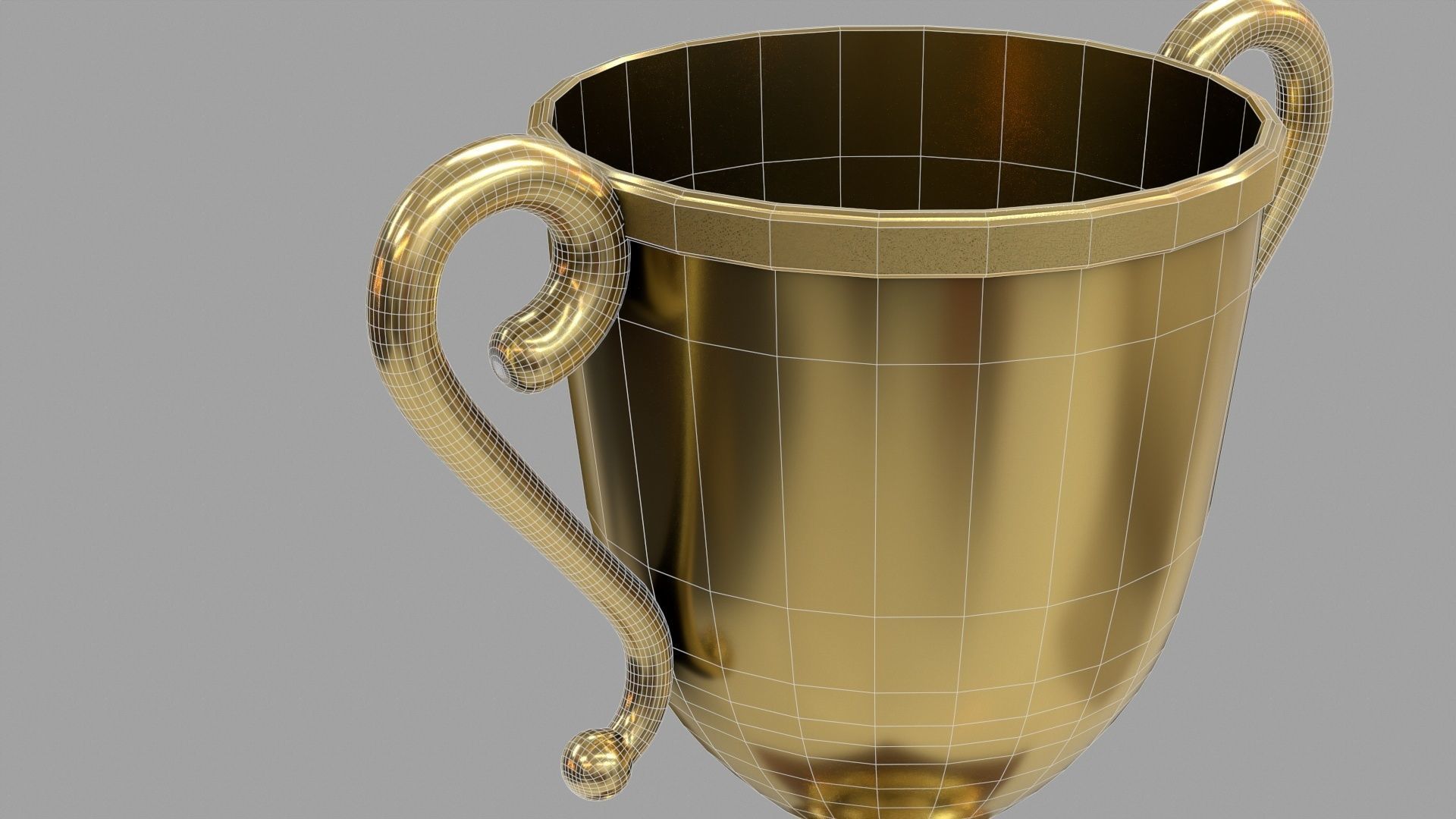 Gold Trophy  Low-poly 3D model_12
