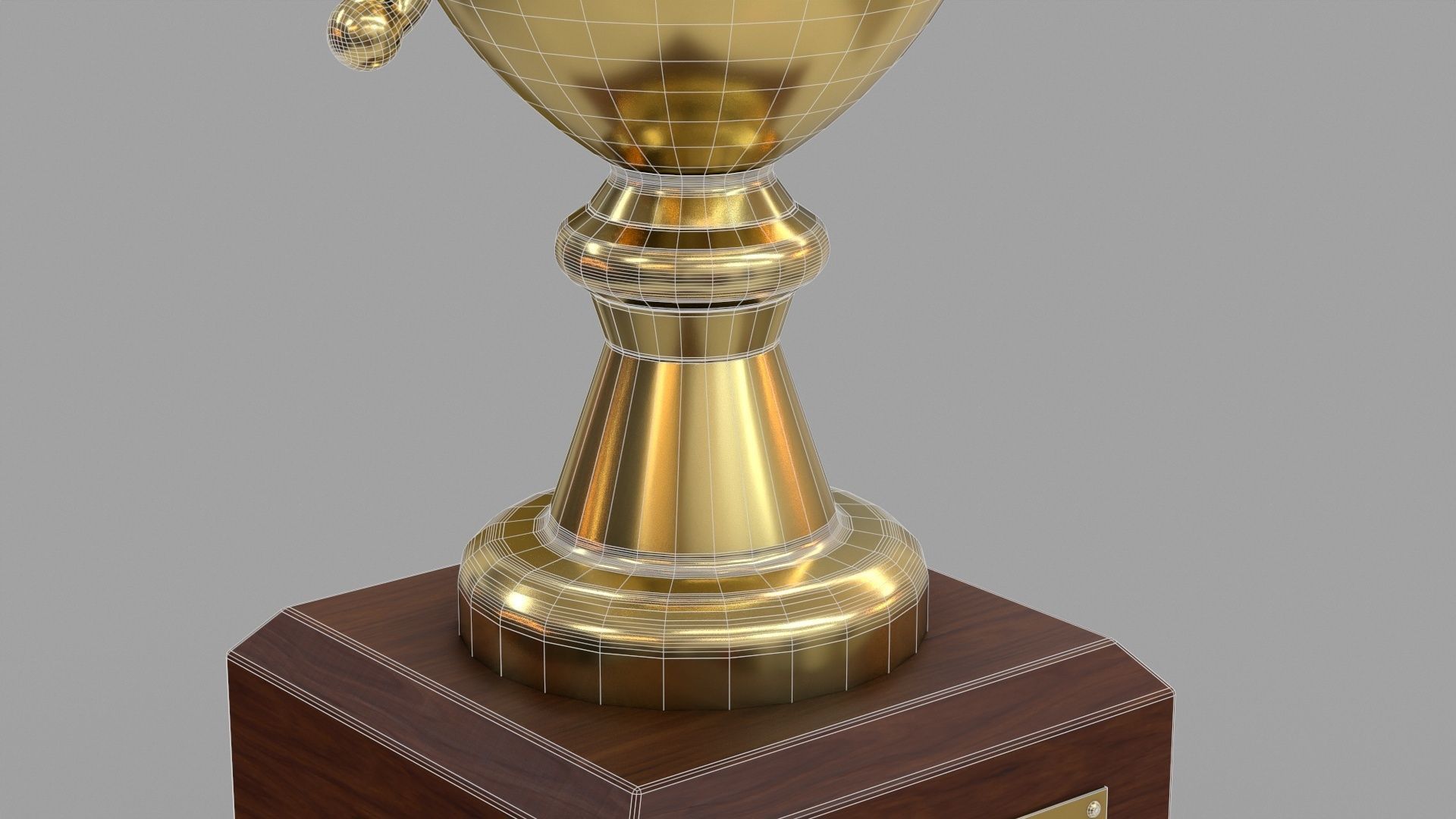 Gold Trophy  Low-poly 3D model_13