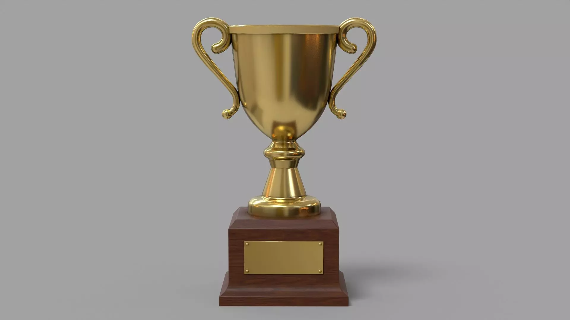 Gold Trophy  Low-poly 3D model_0
