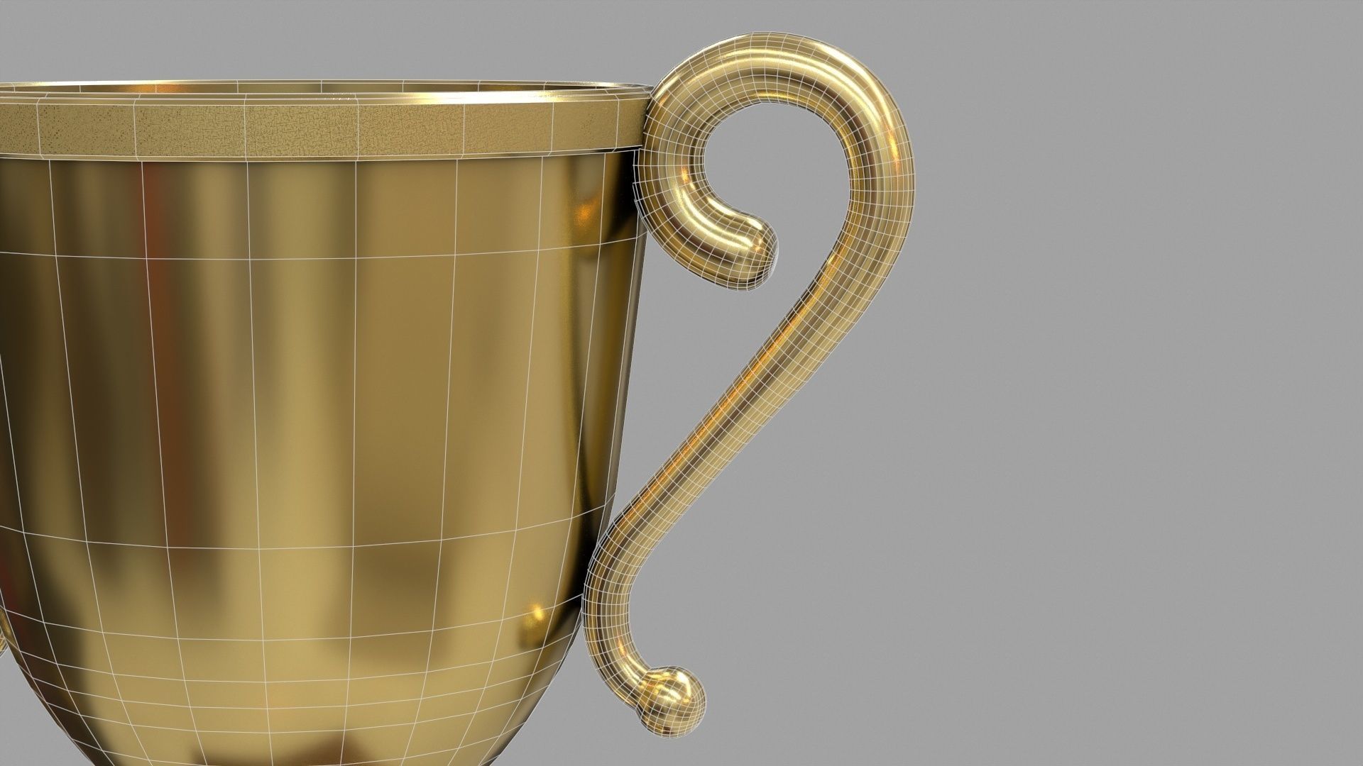Gold Trophy  Low-poly 3D model_11