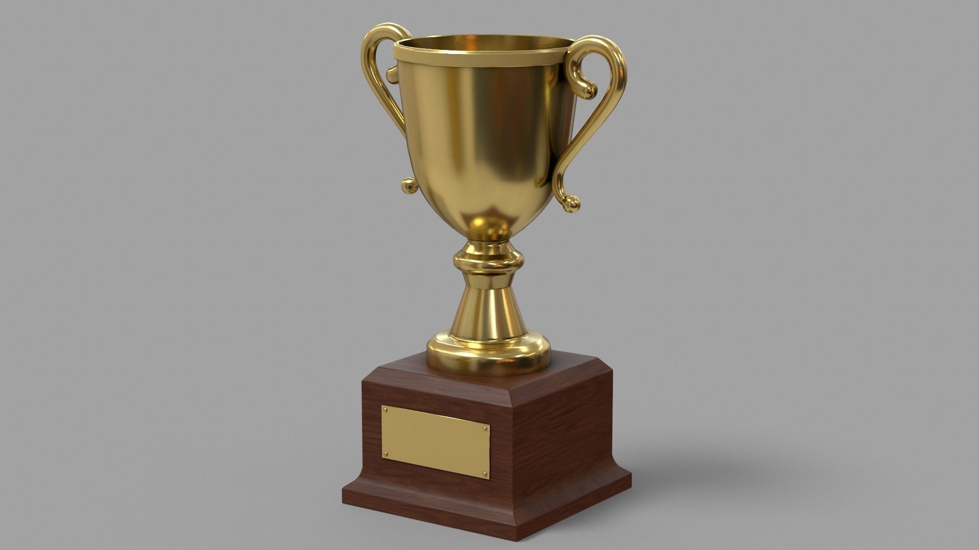 Gold Trophy  Low-poly 3D model_2