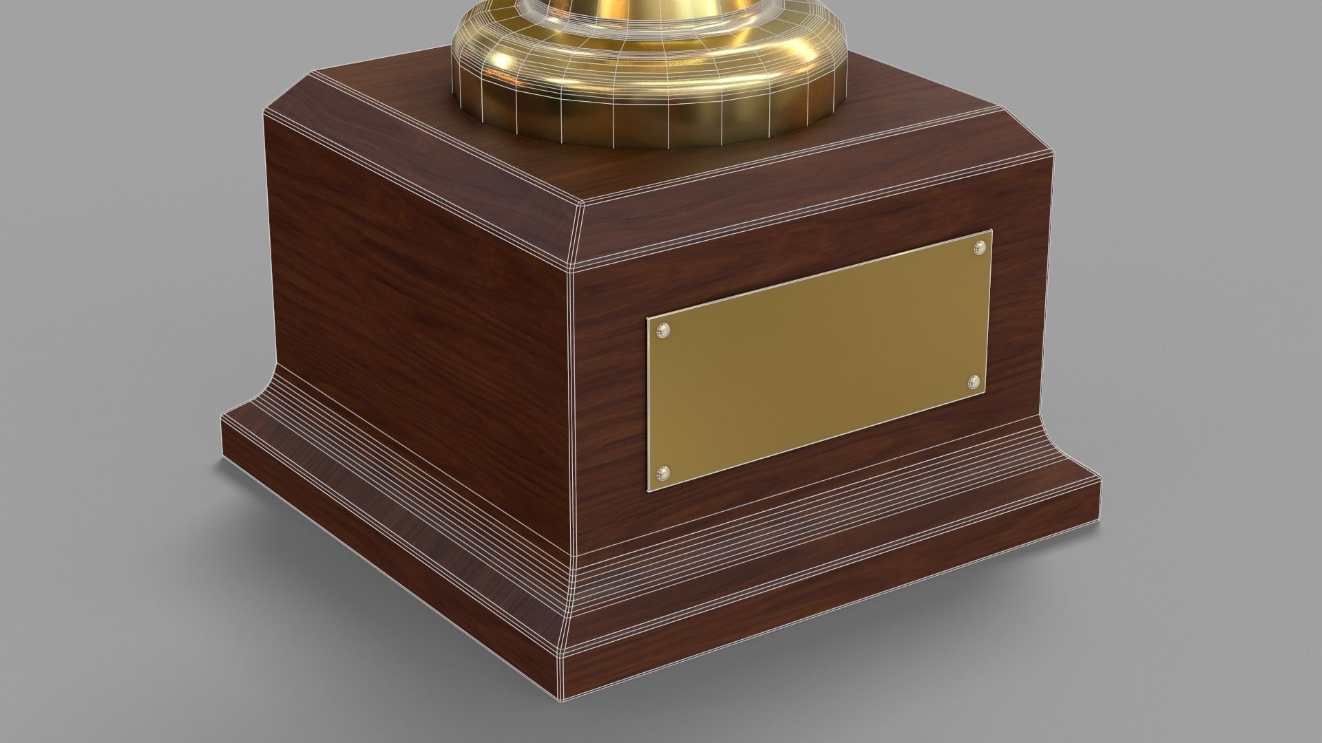Gold Trophy  Low-poly 3D model_14