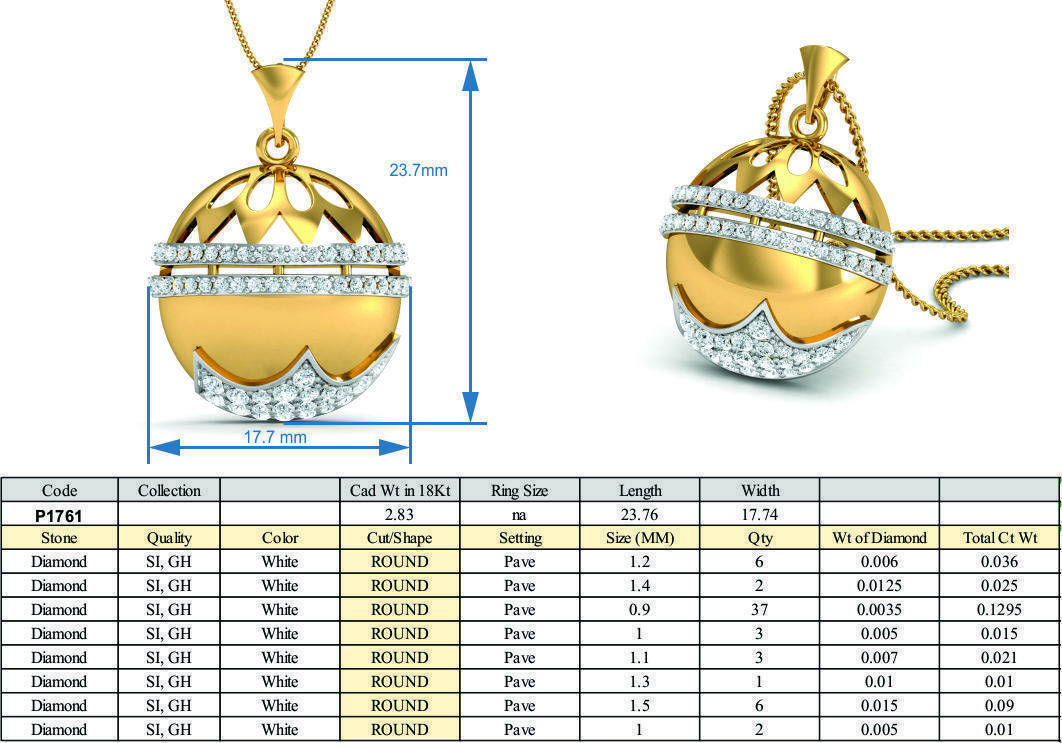 Women Pendant 3dm STL FBX OBJ Render Details 3D print model_3