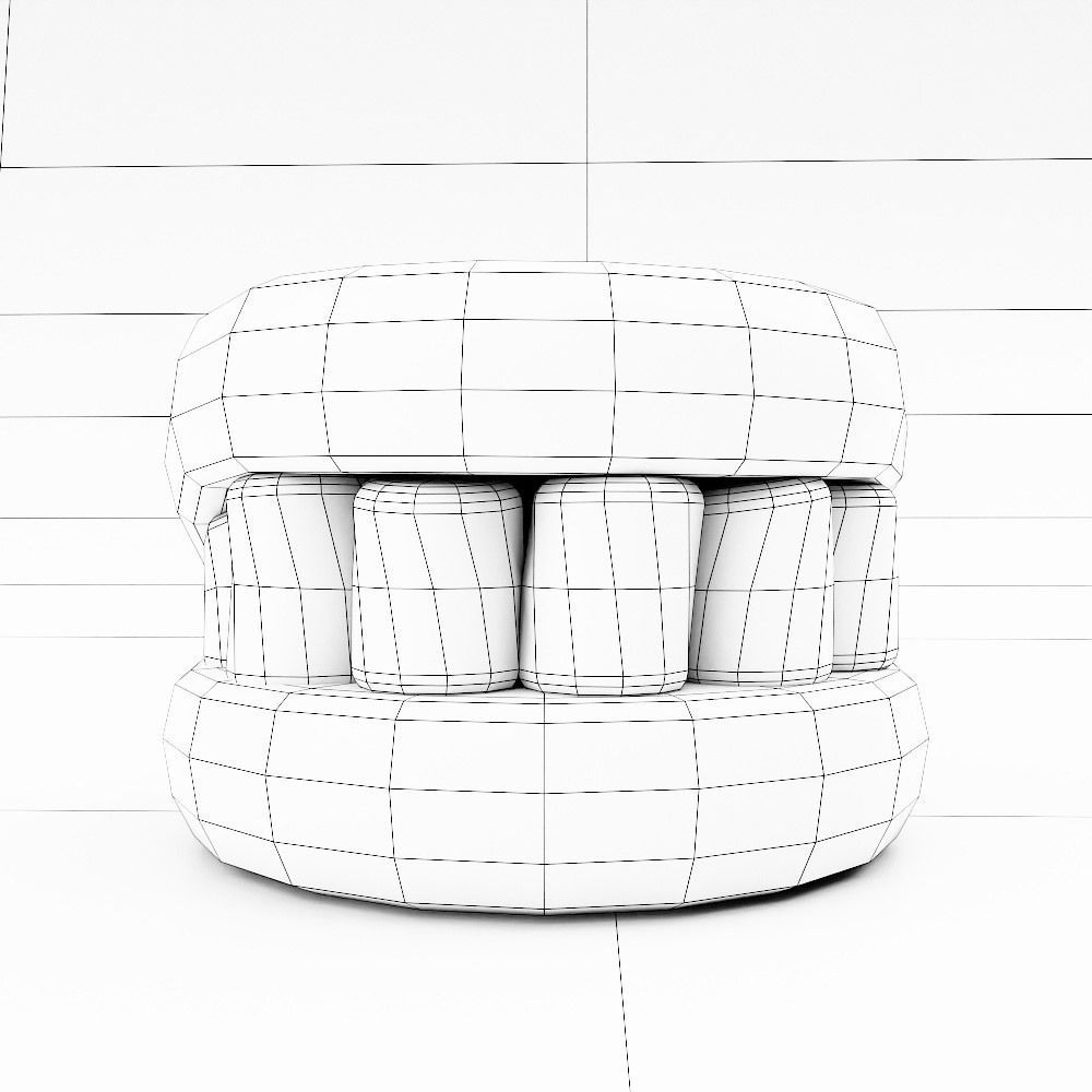 Marshmallow Halloween food low poly 3d model   Low-poly 3D model_4