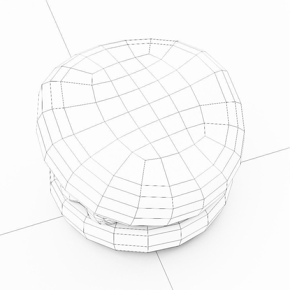 Marshmallow Halloween food low poly 3d model   Low-poly 3D model_6