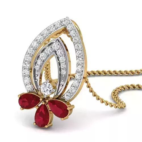 Women Pear Diamond Pendant 3dm STL FBX OBJ Render Details 3D print model