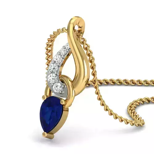 Women Pear Diamond Pendant 3dm STL FBX OBJ Render Details 3D print model