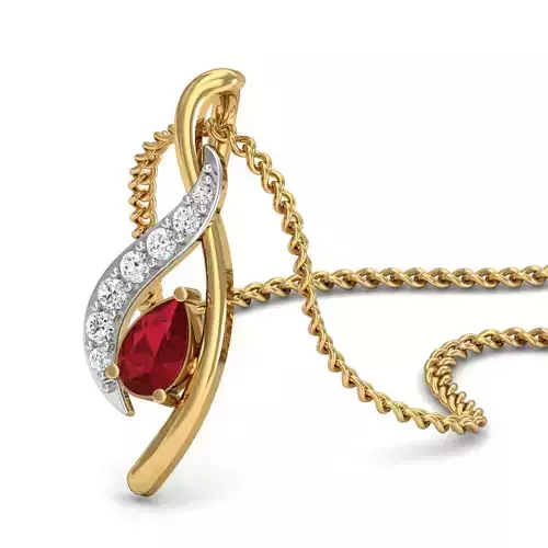 Women Pear Diamond Pendant 3dm STL FBX OBJ Render Details 3D print model