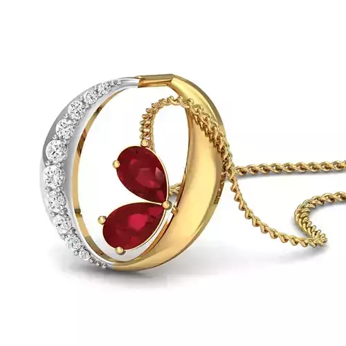 Women Pear Diamond Pendant 3dm STL FBX OBJ Render Details 3D print model