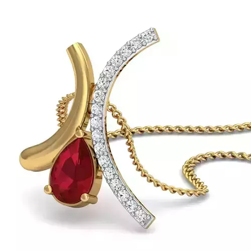 Pear Diamond Pendant for Women 3dm STL FBX OBJ Render Details 3D print model