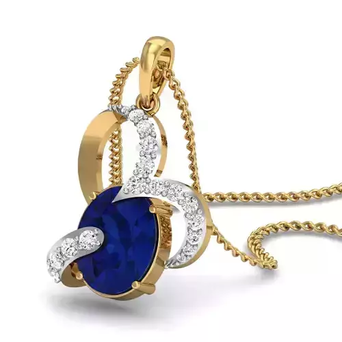 Heart Oval Diamond Pendant for Women 3dm STL FBX OBJ Details 3D print model
