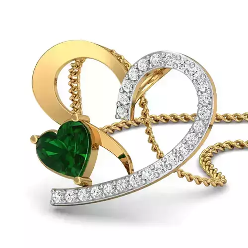 Heart Diamond Pendant for Women 3dm STL FBX OBJ Render Details 3D print model