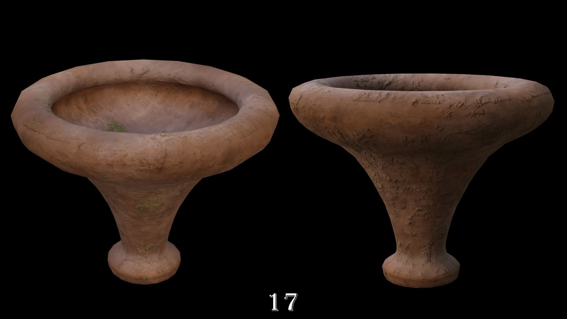 Clay Pots Pack Low-poly 3D model_19