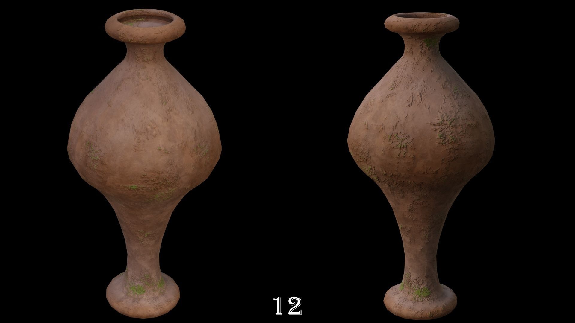 Clay Pots Pack Low-poly 3D model_14