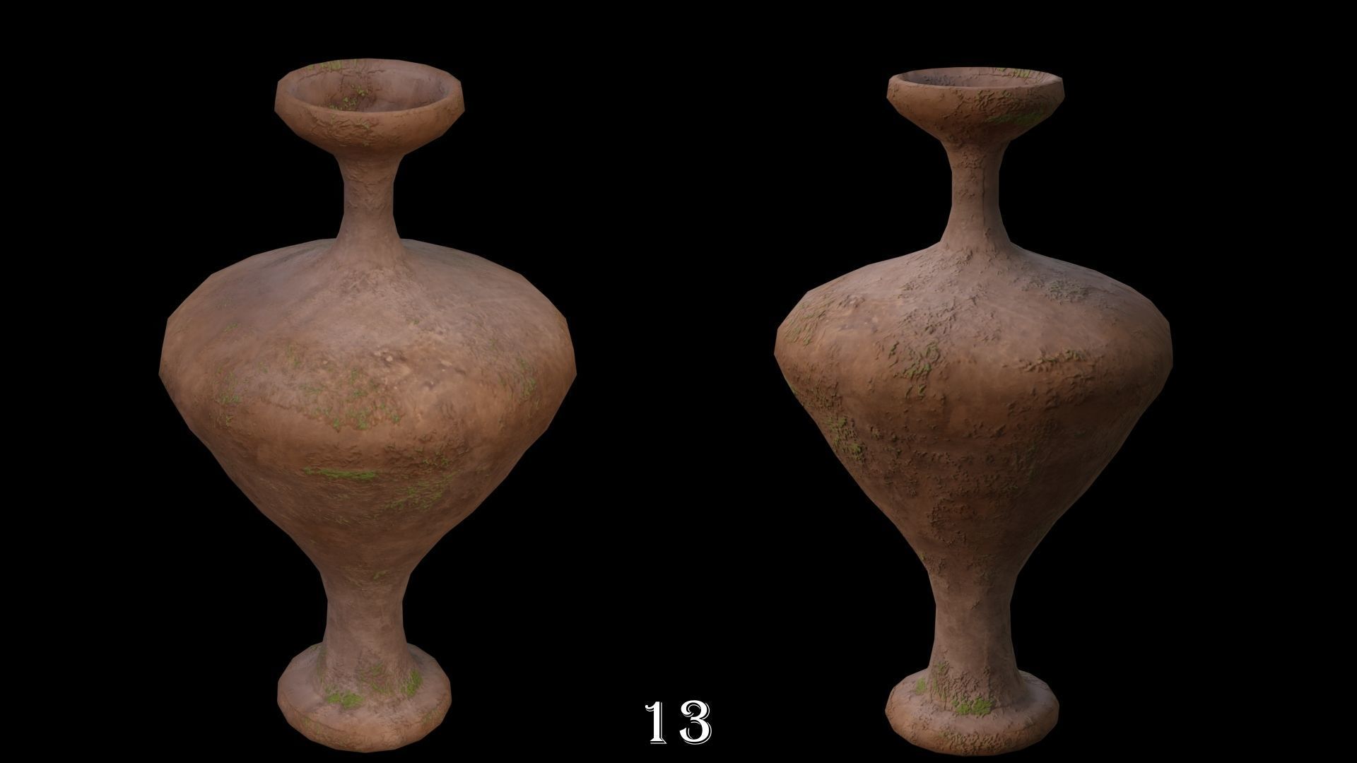 Clay Pots Pack Low-poly 3D model_15