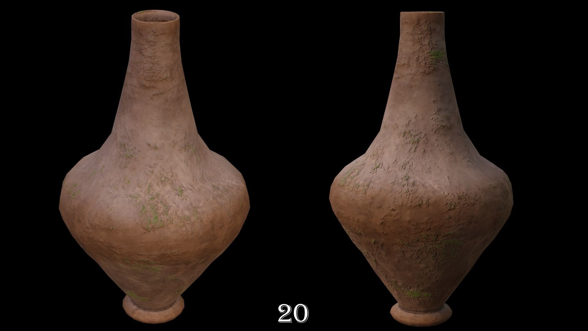 Clay Pots Pack Low-poly 3D model_22