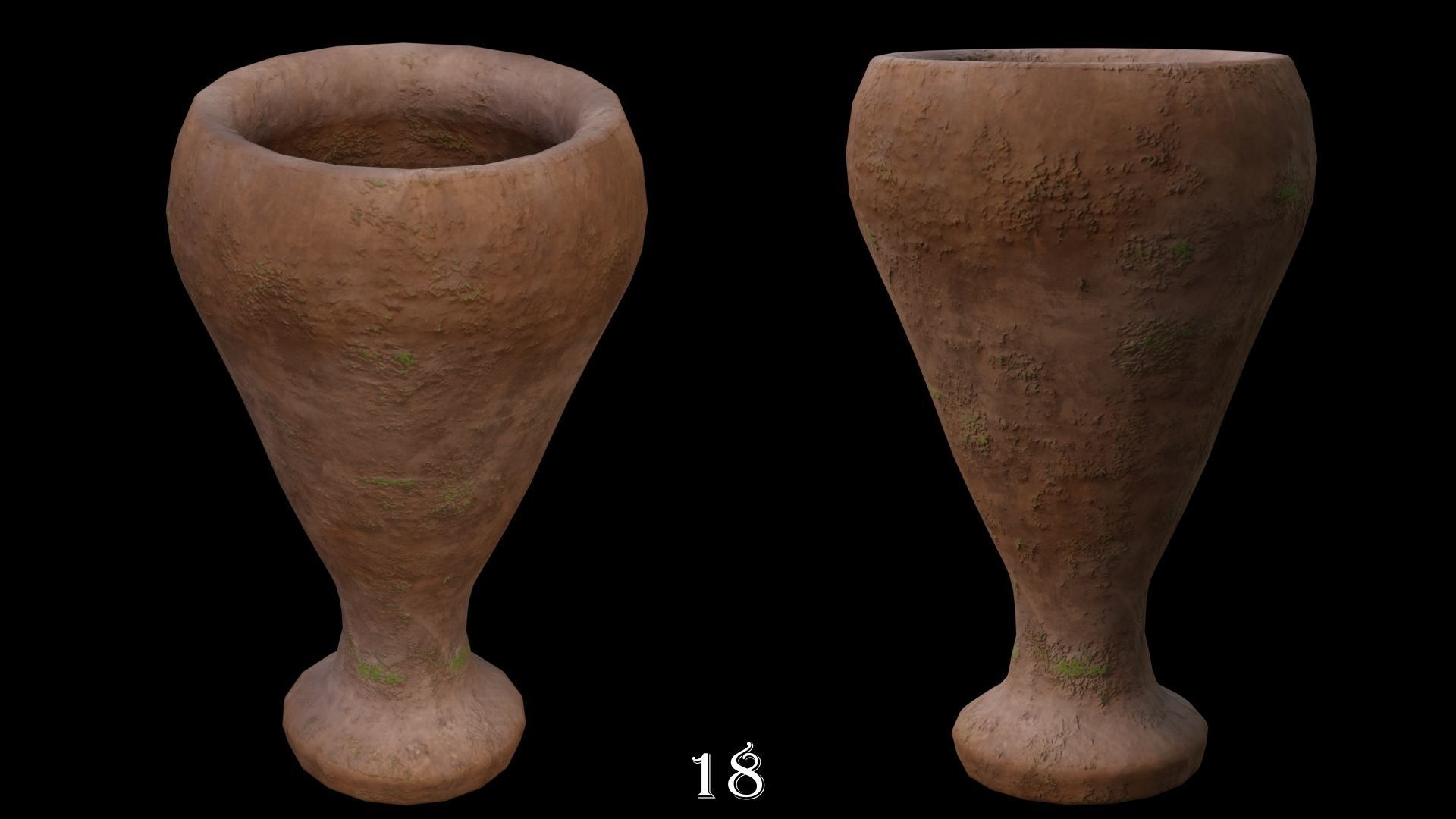 Clay Pots Pack Low-poly 3D model_20