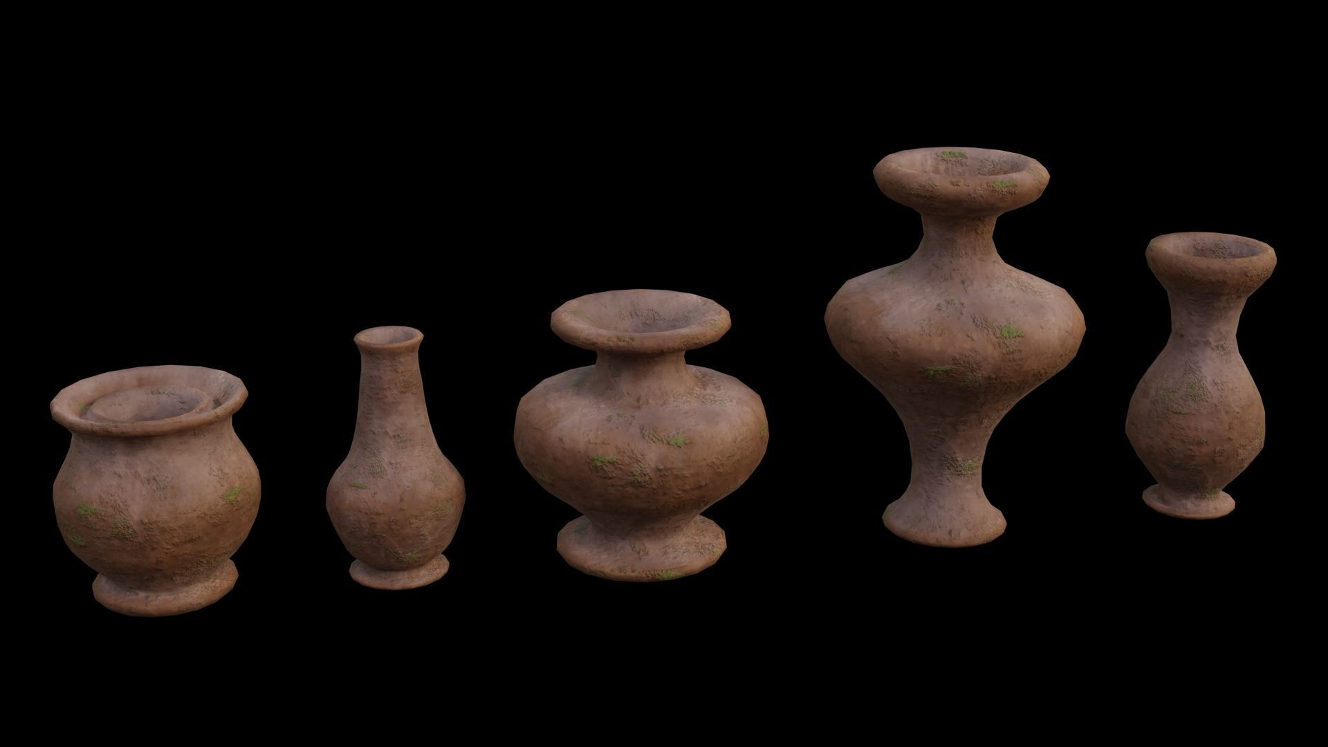 Clay Pots Pack Low-poly 3D model_23