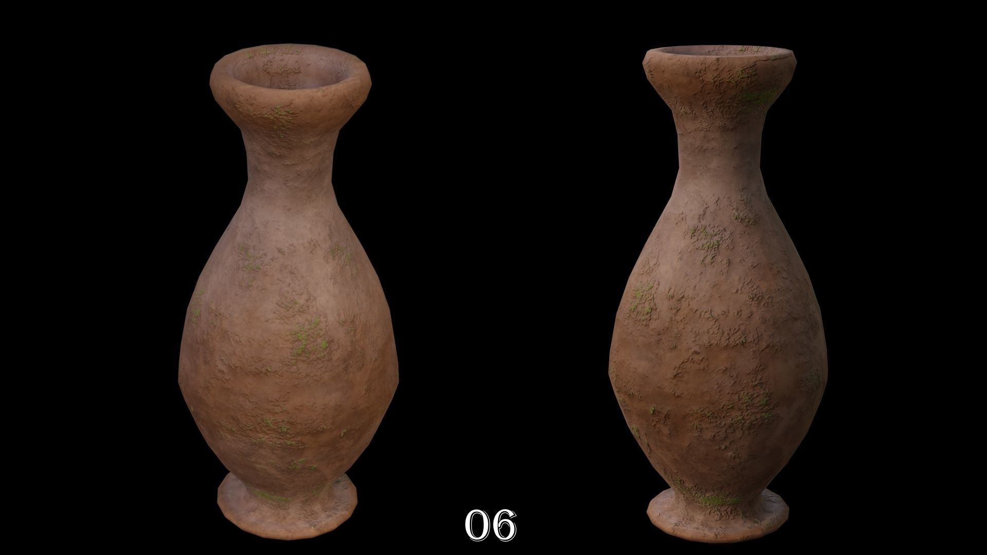 Clay Pots Pack Low-poly 3D model_8