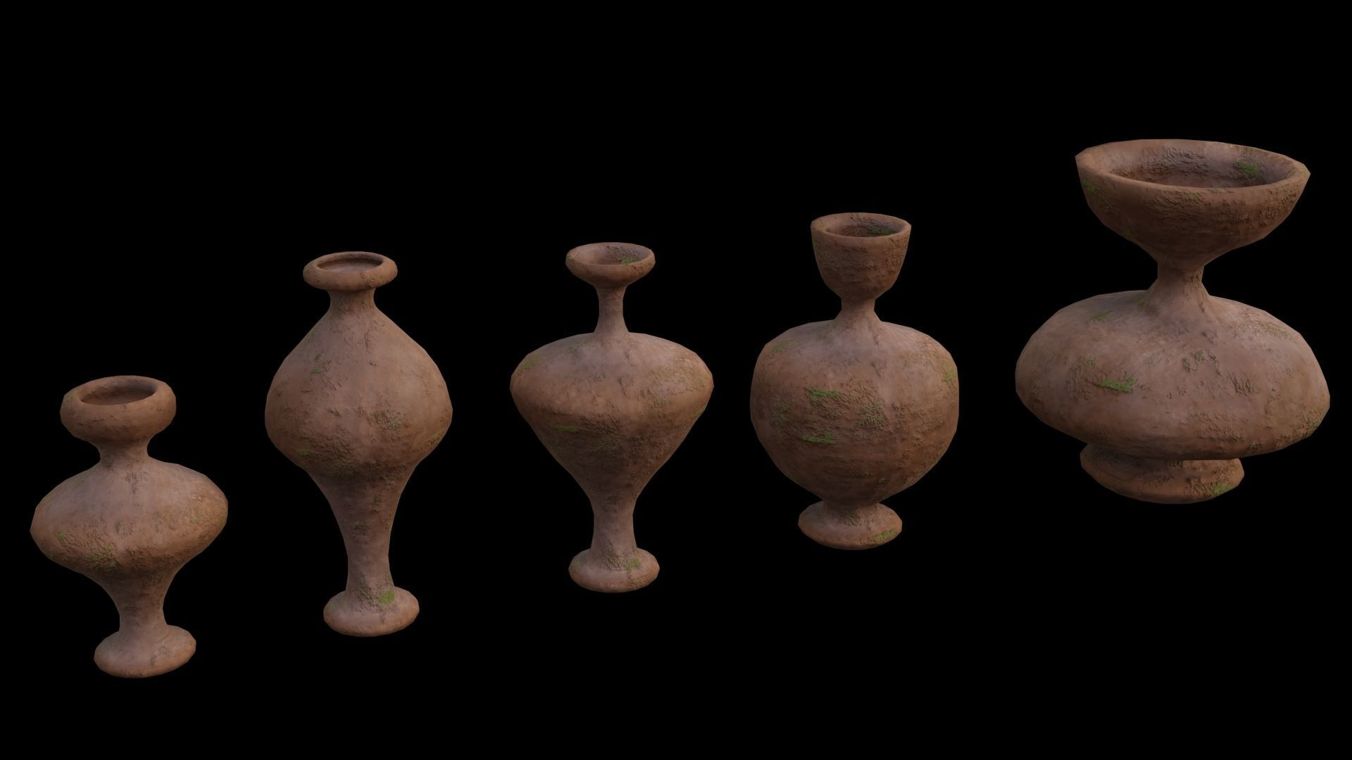 Clay Pots Pack Low-poly 3D model_25