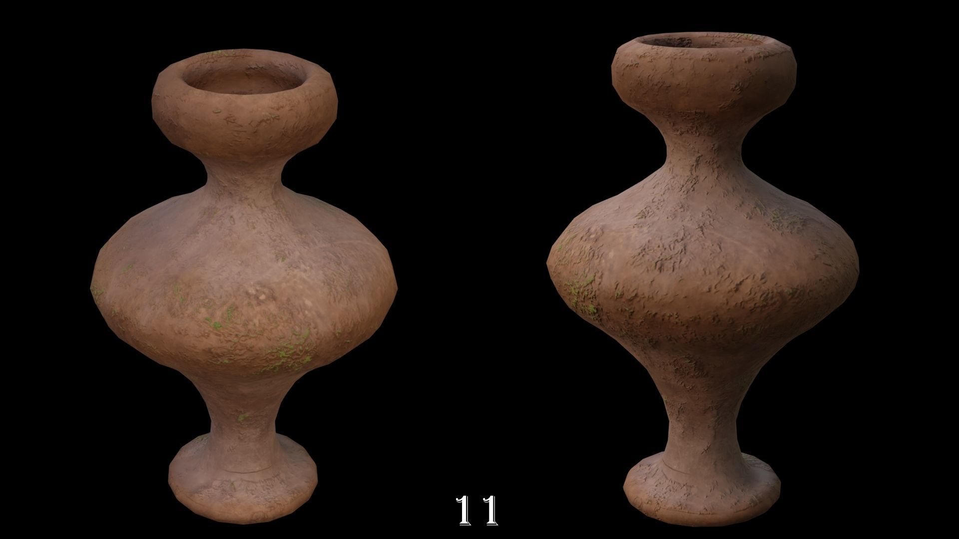 Clay Pots Pack Low-poly 3D model_13