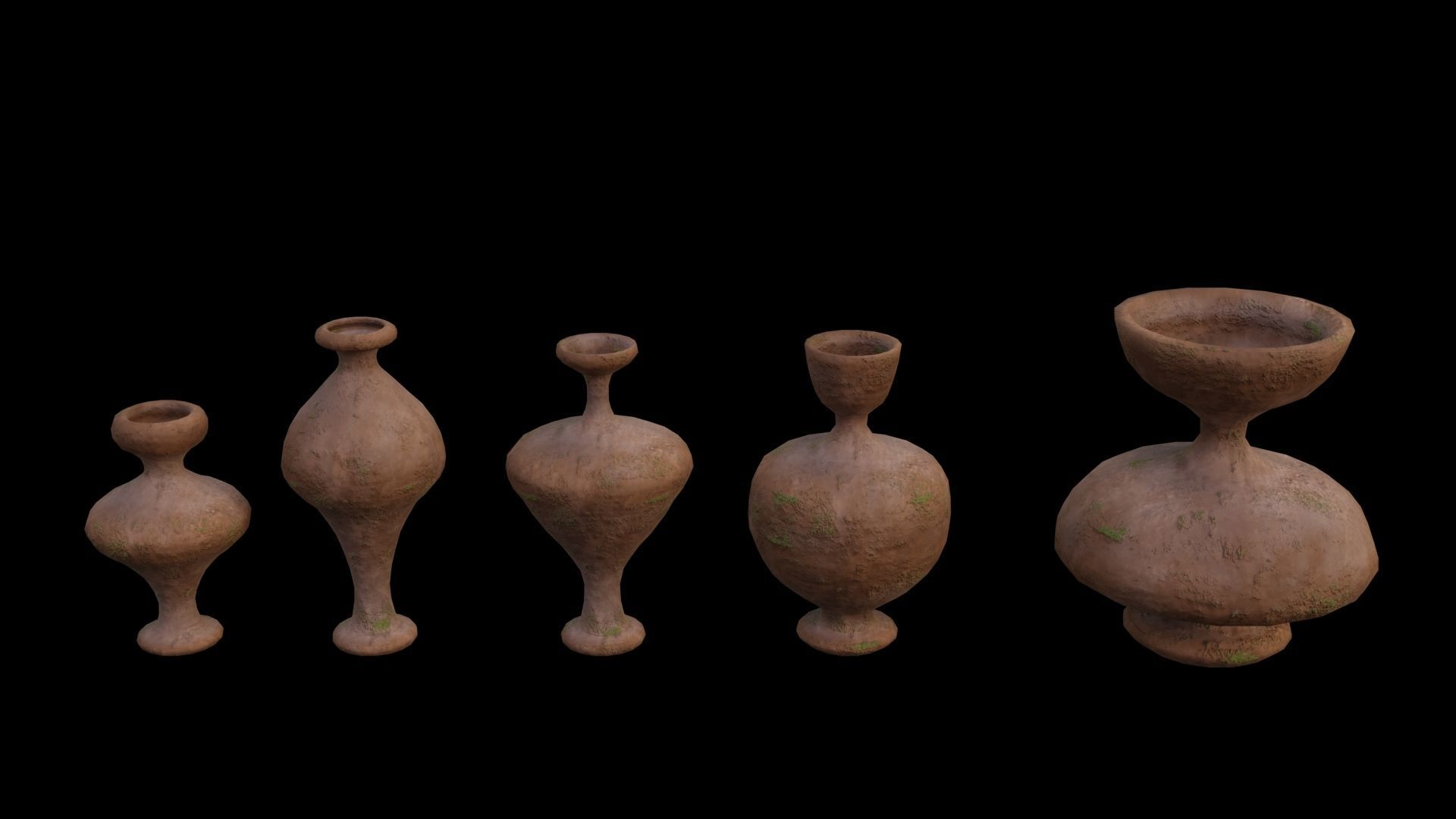 Clay Pots Pack Low-poly 3D model_28