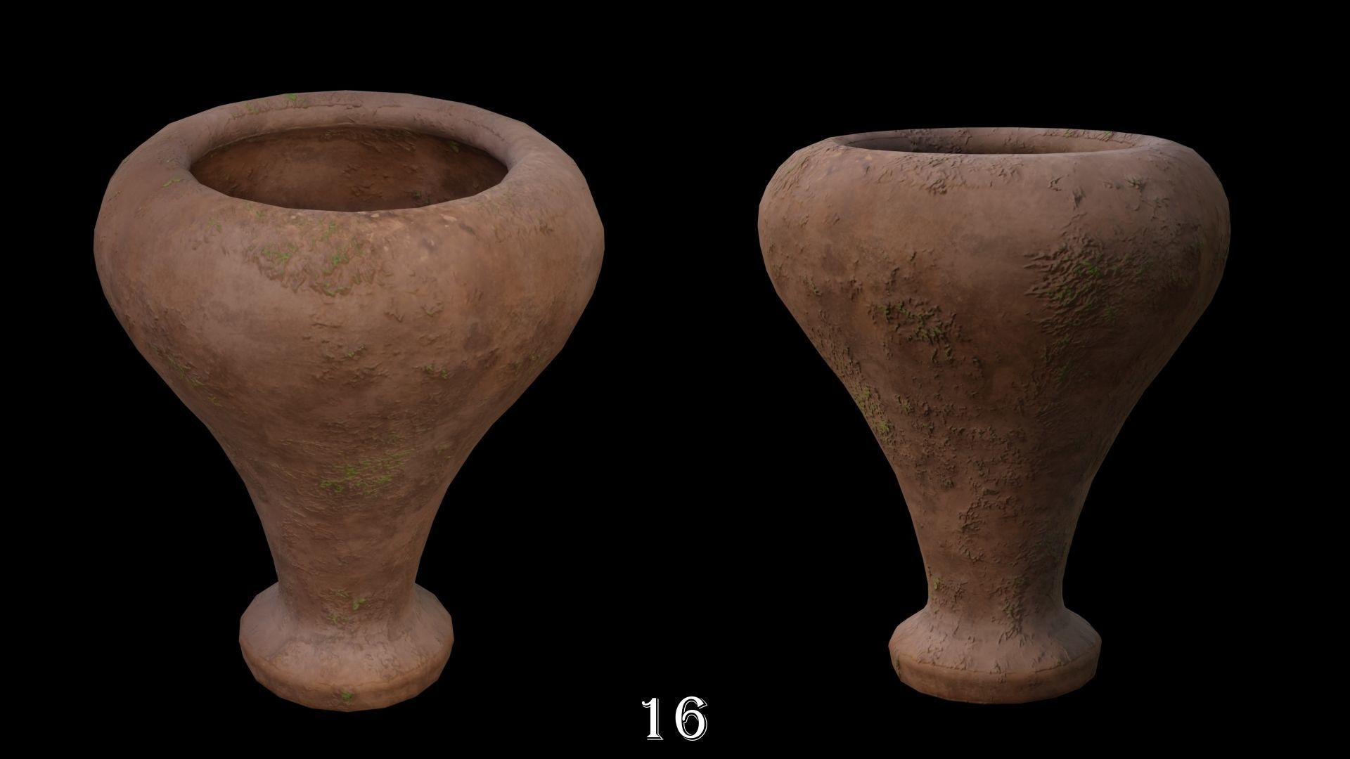Clay Pots Pack Low-poly 3D model_18
