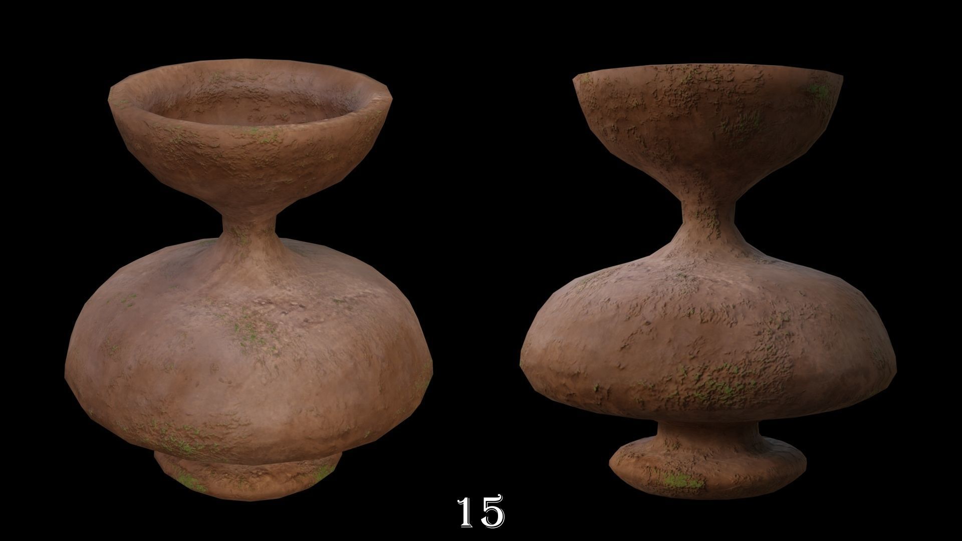Clay Pots Pack Low-poly 3D model_17