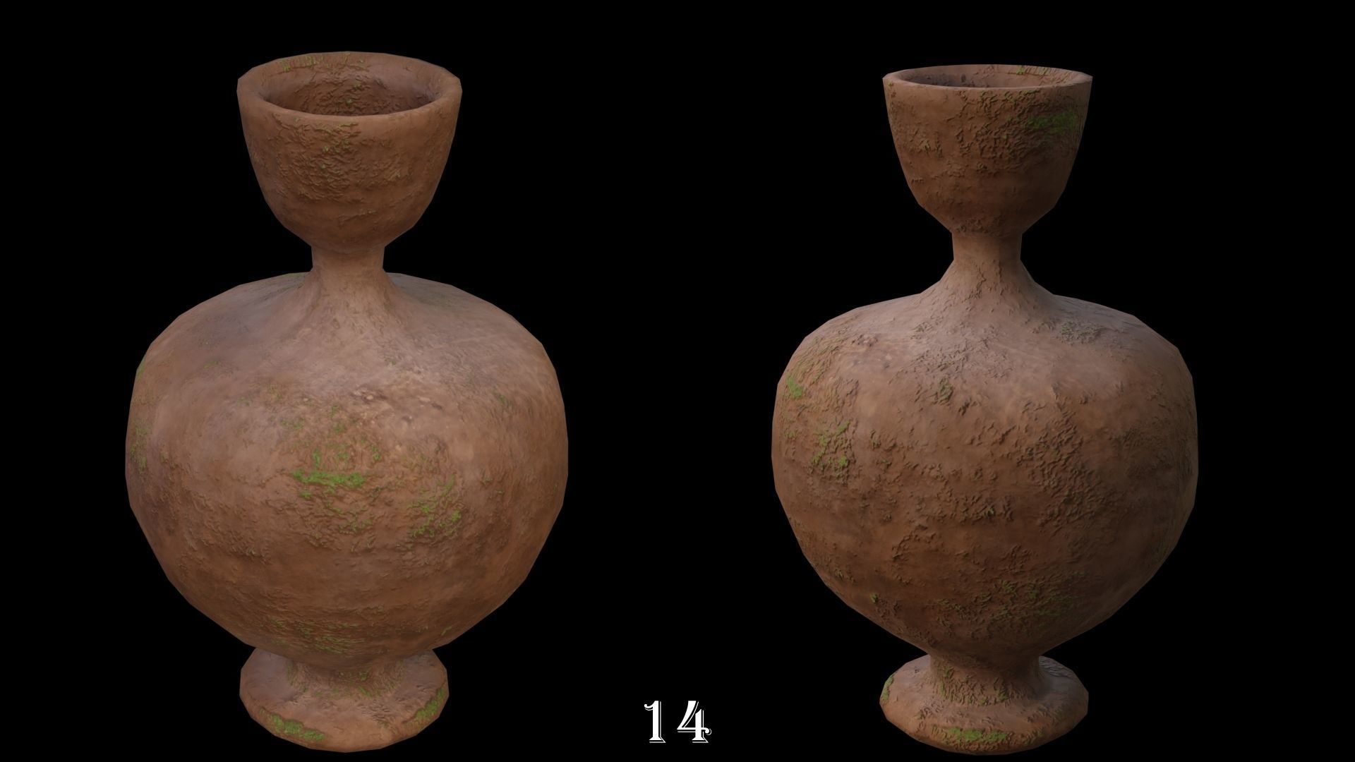Clay Pots Pack Low-poly 3D model_16