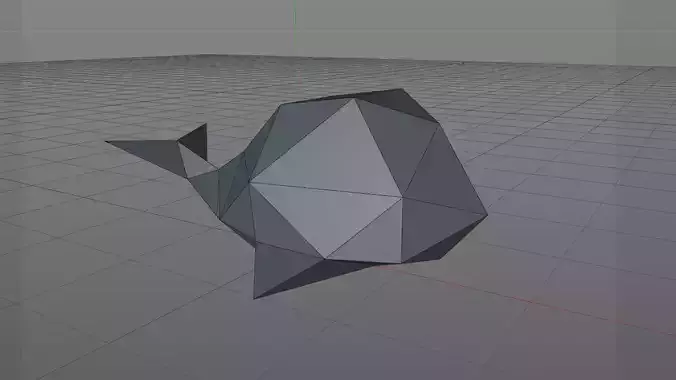 Low Poly whale polygonal