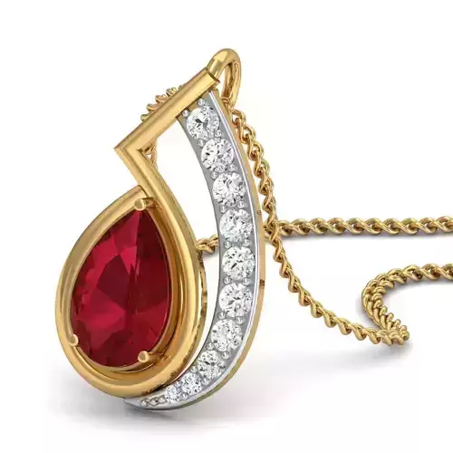 Pear Diamond Pendant for Women 3dm STL FBX OBJ Render Details 3D print model