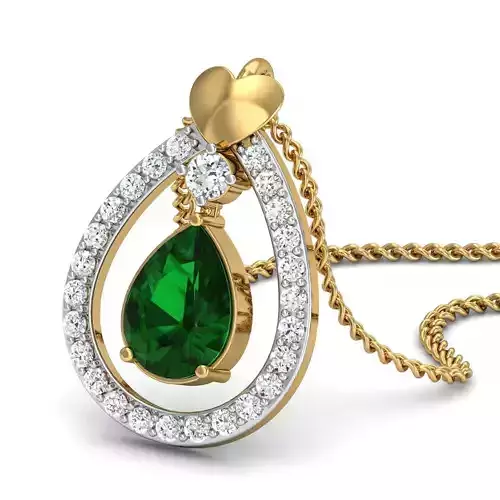 Pear Diamond Pendant for Women 3dm STL FBX OBJ Render Details 3D print model