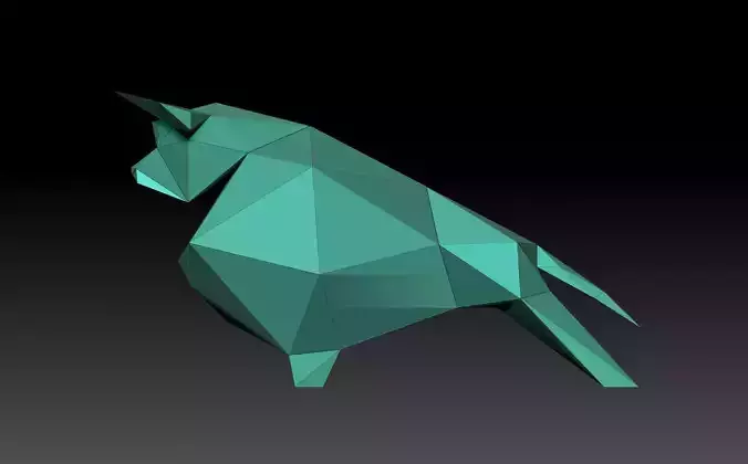 Low poly bull polygonal bird