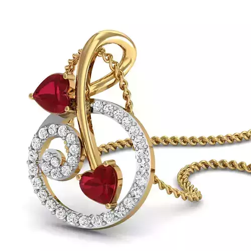 Heart Diamond Pendant for Women 3dm STL FBX OBJ Render Details 3D print model