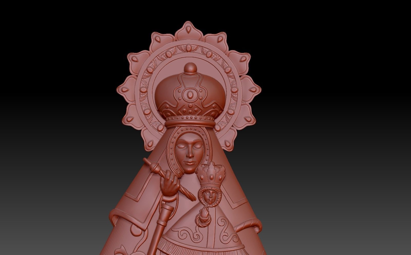 Saint statue of virgin mary 3D print model_6