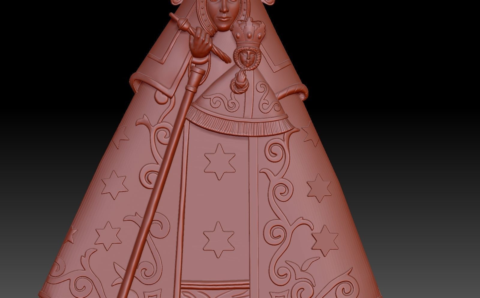 Saint statue of virgin mary 3D print model_7