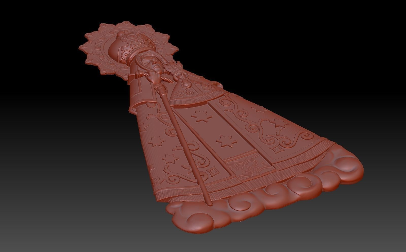 Saint statue of virgin mary 3D print model_5