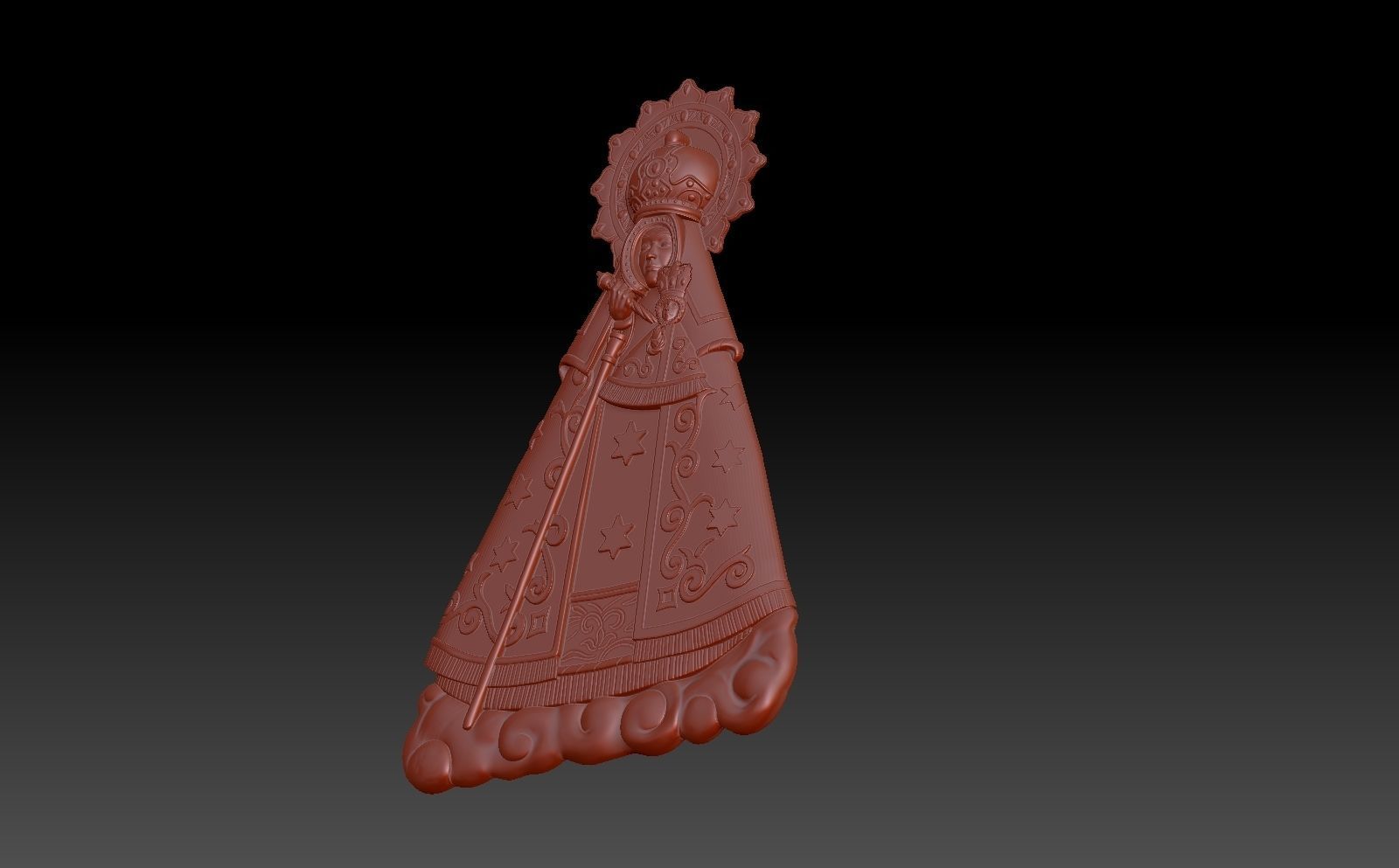Saint statue of virgin mary 3D print model_1