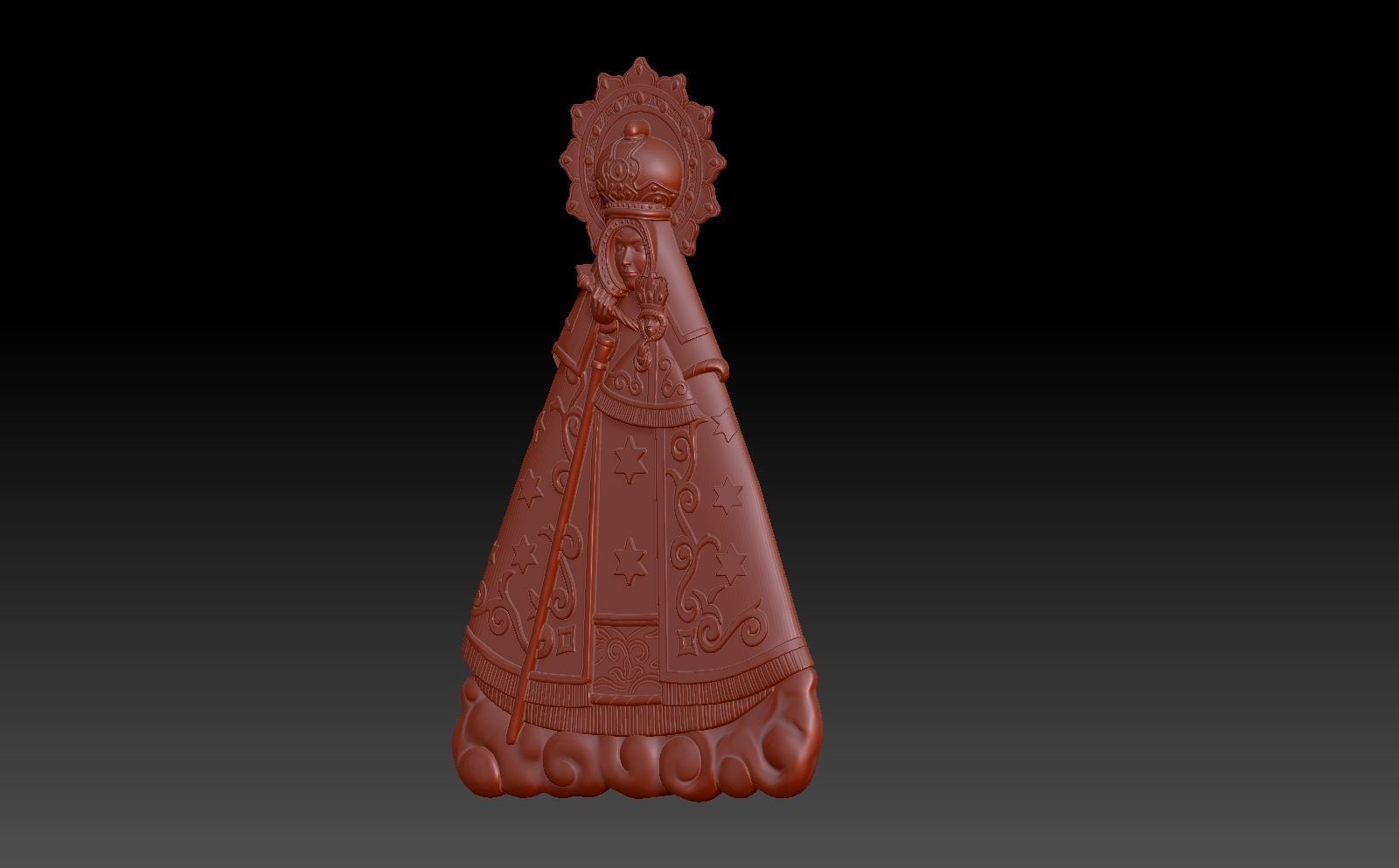 Saint statue of virgin mary 3D print model_3