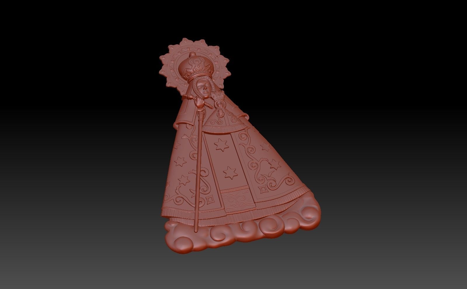 Saint statue of virgin mary 3D print model_2