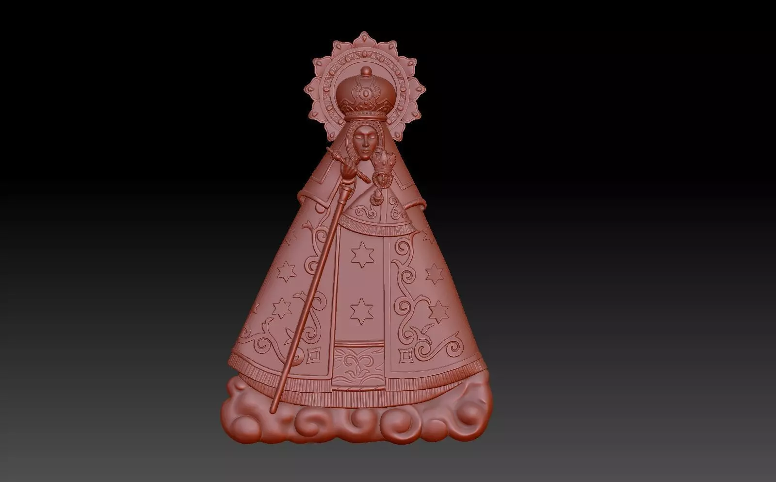 Saint statue of virgin mary 3D print model_0