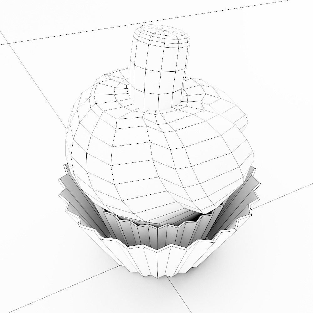 Cupcake Halloween food low poly 3d model Low-poly 3D model_7